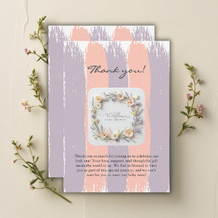 Pastel Geslacht Neutrale Wilde Bloem Baby Shower Bedankkaart