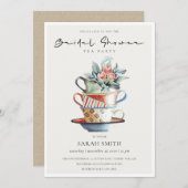 Pastel gestapelde bekertjes Vrijgezellenfeest Tea Bedankkaart (Voorkant / Achterkant)