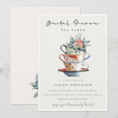 Pastel gestapelde bekertjes Vrijgezellenfeest Tea  Bedankkaart (Voorkant / Achterkant)