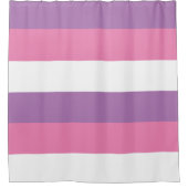 Pastel Gestreept Patroon Horizontaal Roze Paarse Douchegordijn (Voorkant)