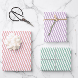 Pastel Gestreepte Elke Gelegenheid Inpakpapier Vel