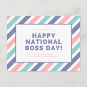 Pastel gestreepte Happy National Boss Day Feestdagenkaart (Voorkant)