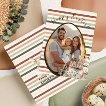 Pastel gestreepte konijnen & ei foto