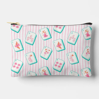 Pastel Gestreepte Mahjong Cosmetica en Etui