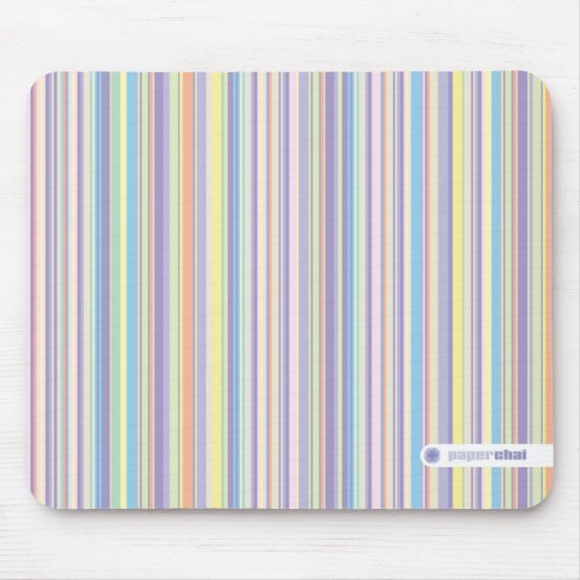 Pastel-gestreepte mousepad muismat (Voorkant)