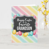 Pastel gestreepte Pasen kaart (Gele Bloem)