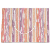 Pastel Gestreepte Patroon Grote Gift Bag Groot Cadeauzakje (Voorkant)