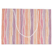 Pastel Gestreepte Patroon Grote Gift Bag Groot Cadeauzakje (Achterkant)