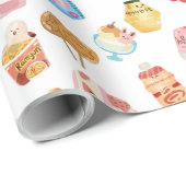 Pastel-getint schattig dessertpatroon cadeaupapier (Rol Hoek)