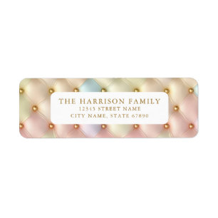 pastel gewatteerde patroonpatroon Adresetiketten Etiket
