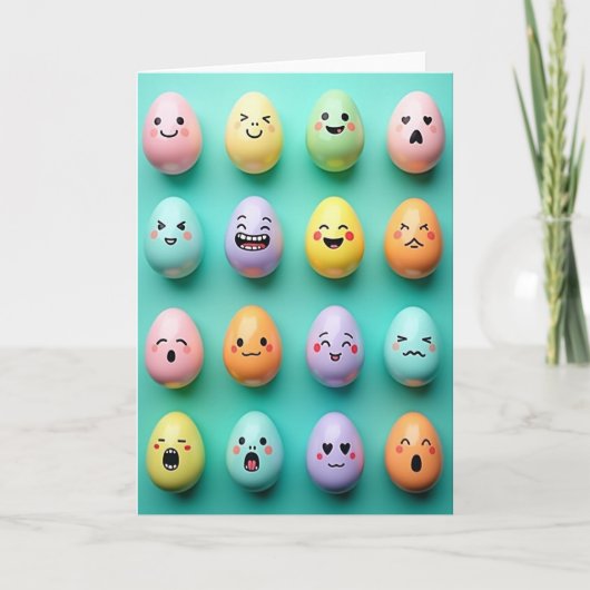 Pastel Gezichten Fun Vrienden Kaart (Voorkant)