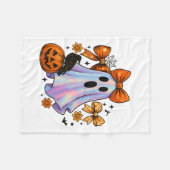 Pastel Ghost Halloween Pumpkin Ghost Coquette voor Fleece Deken (Voorkant (Horizontaal))