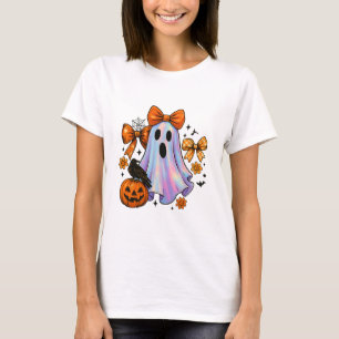 Pastel Ghost Halloween Pumpkin Ghost Coquette voor T-shirt