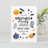 Pastel Ghost Halloween-uitnodiging voor peuters   Kaart (Staand voorkant)