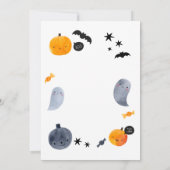 Pastel Ghost Halloween-uitnodiging voor peuters Kaart (Achterkant)
