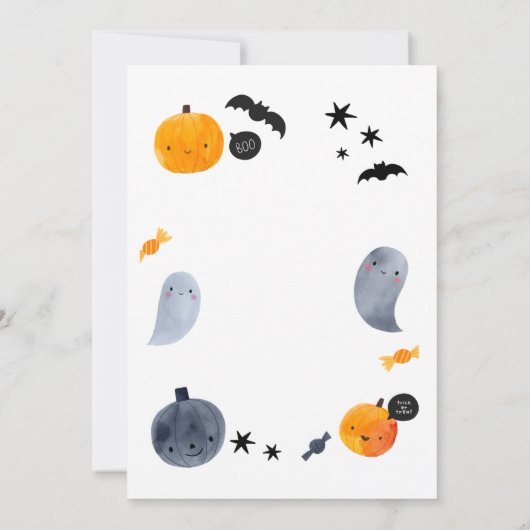 Pastel Ghost Halloween-uitnodiging voor peuters   Kaart (Achterkant)