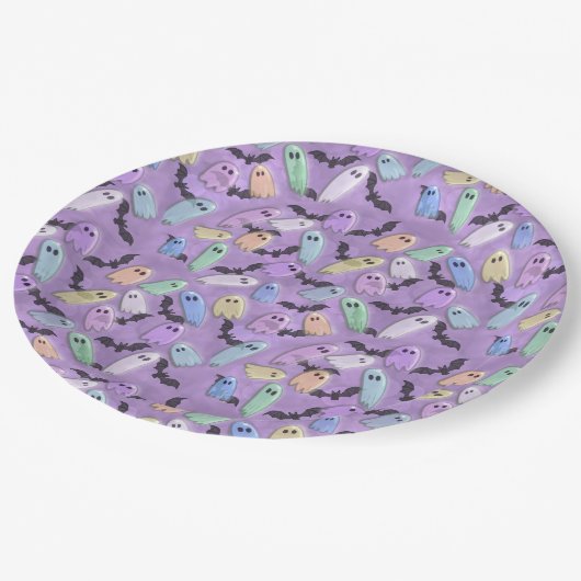 Pastel Ghost Party Papieren Bordje (Gekanteld)