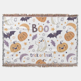Pastel Ghost & Pompoen Worpdeken Deken