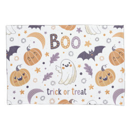 Pastel Ghost & Pumpkin Pillowcase Kussensloop
