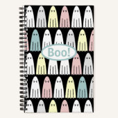 Pastel Ghosts Spooky Halloween Spiraal Notitieboek (Voorkant)