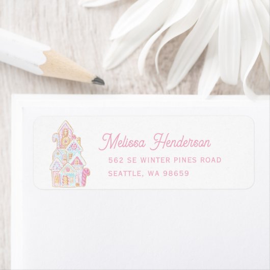 Pastel Gingerbread House Cookie Etiket (Insitu)