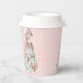 Pastel Gingerbrood Castle Sugar Cake Papieren Bekers (Rechts)