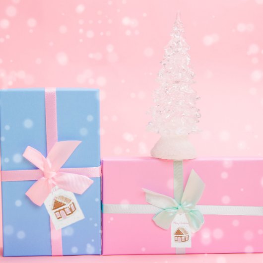 Pastel GingerBrood House kerstcadeau Label Cadeaulabel