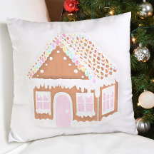 Pastel Gingerbrood House Kerstmis Sierkussen