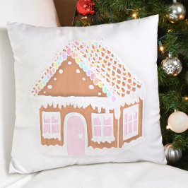 Pastel Gingerbrood House Kerstmis Sierkussen