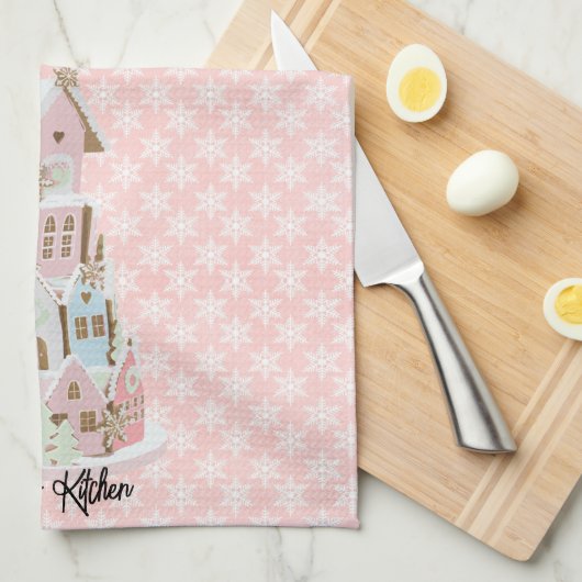 Pastel Gingerbrood Suiker Cake Kitchen Towel Theedoek (Quarter Fold)