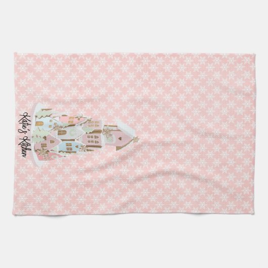 Pastel Gingerbrood Suiker Cake Kitchen Towel Theedoek (Horizontaal)