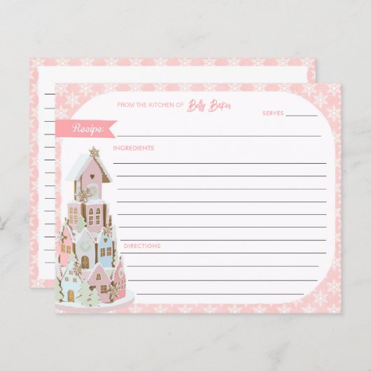 Pastel Gingerbrood Suiker Cake Recipe Kaart (Voorkant / Achterkant)