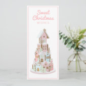 Pastel Gingerbrood Suiker Castle Cake Feestdagenkaart (Staand voorkant)