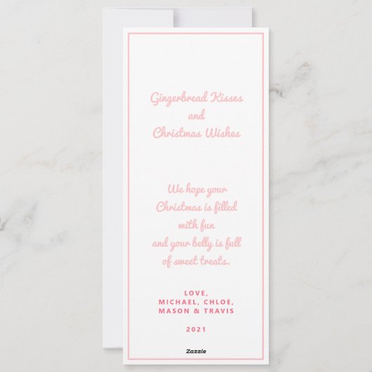 Pastel Gingerbrood Suiker Castle Cake Feestdagenkaart (Achterkant)