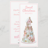 Pastel Gingerbrood Suiker Castle Cake Feestdagenkaart (Voorkant / Achterkant)