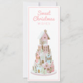 Pastel Gingerbrood Suiker Castle Cake Feestdagenkaart (Voorkant)