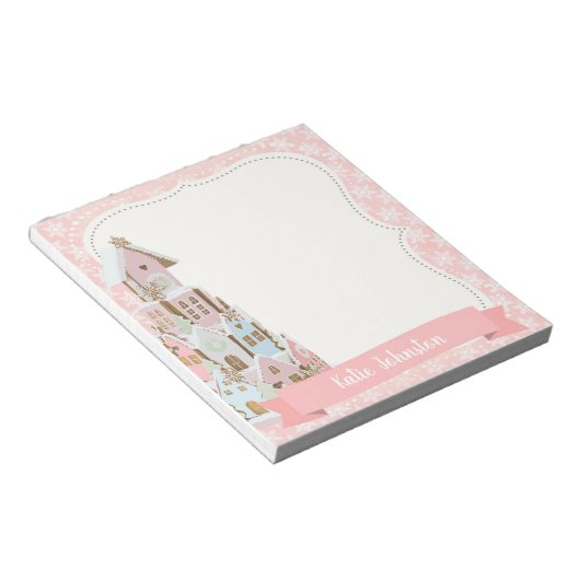 Pastel Gingerbrood Suiker Castle Cake Notitieblok (Schuin)