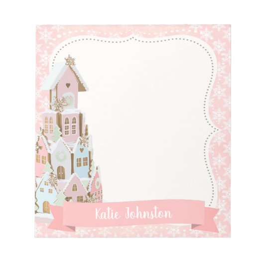 Pastel Gingerbrood Suiker Castle Cake Notitieblok (Voorkant)
