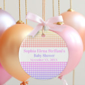 Pastel Gingham Baby shower Meisjes Kinderen Verjaa Keramisch Ornament