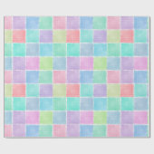 pastel gingham - blokken cadeaupapier (Vlak)