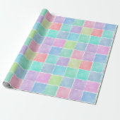 pastel gingham - blokken cadeaupapier (Uitgerold)