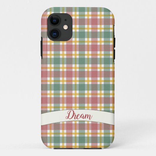 Pastel gingham fabric iPhone Case (Achterkant)