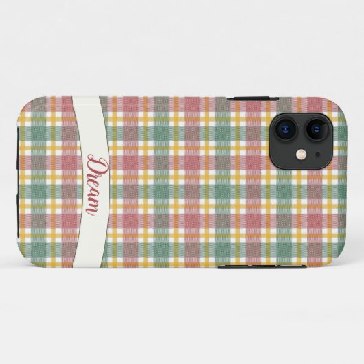 Pastel gingham fabric iPhone Case (Achterkant (horizontaal))