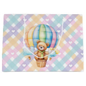 Pastel Gingham Harten   Groot Cadeauzakje (Voorkant)