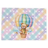 Pastel Gingham Harten   Groot Cadeauzakje (Achterkant)