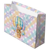 Pastel Gingham Harten   Groot Cadeauzakje (Voorkant Gekanteld)