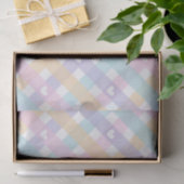 Pastel Gingham Harten   Tissuepapier (Geschenk)