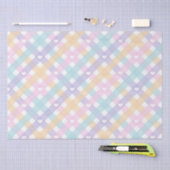 Pastel Gingham Hearts Tissuepapier (Craft)