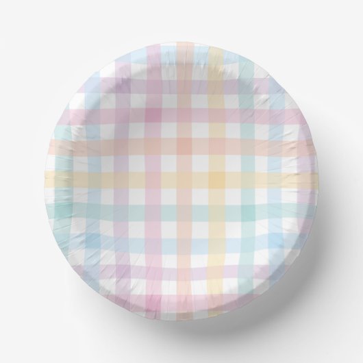 Pastel Gingham  Papieren Kommen (Voorkant)