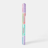 pastel gingham patchwork blokken iPhone 16 hoesje (Rechterkant)